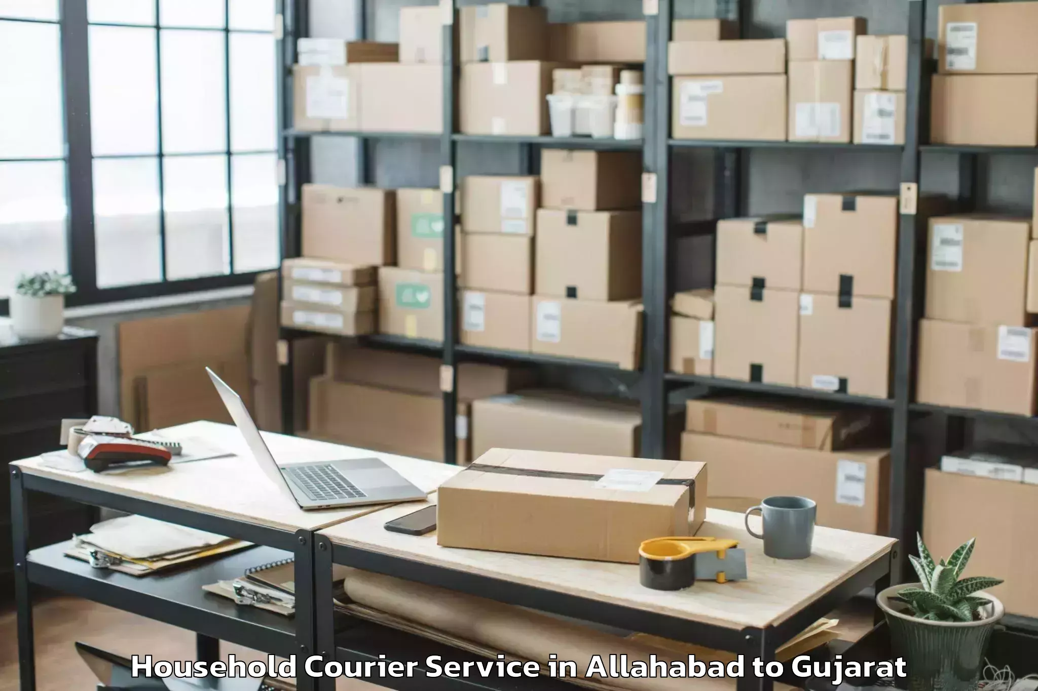 Professional Allahabad to Ganpat University Mehsana Household Courier